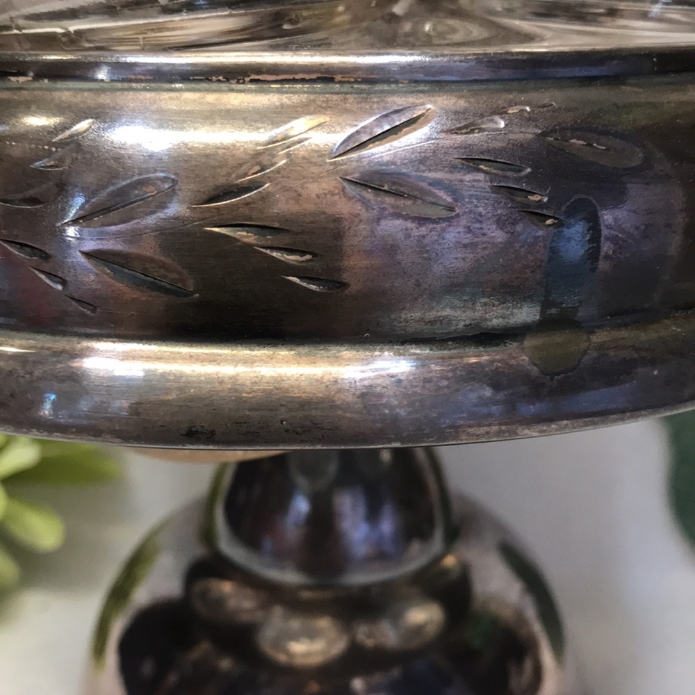 Vintage vase curettes carousel silver plated etch crystal glass oil vinegar 6 pc - Picture 5 of 16